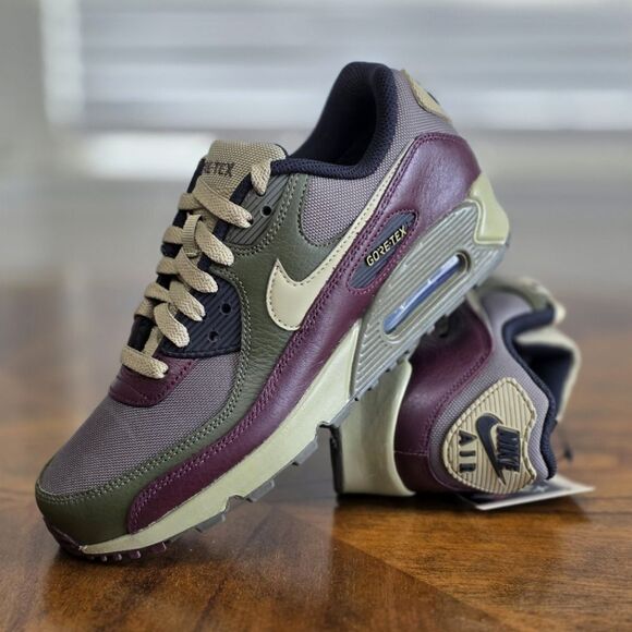 Nike Air Max 90 Gore-Tex Shoes Men's 6 Medium Olive Green Maroon GTX FD5810-200 - Picture 1 of 16